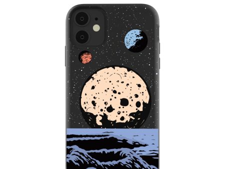 Black Retro Moon iPhone 11 Case Online now