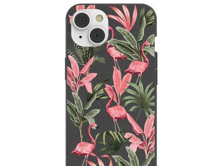 Black Flamingo Party iPhone 14 Case on Sale