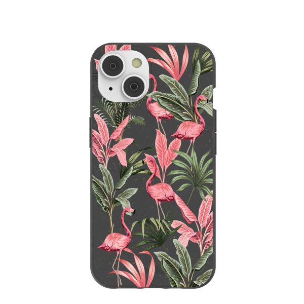 Black Flamingo Party iPhone 14 Case on Sale