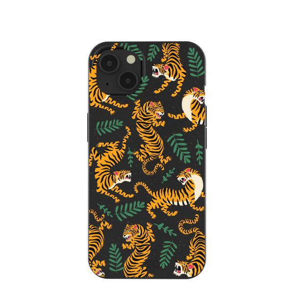 Black Playful Tigers iPhone 13 Case Fashion