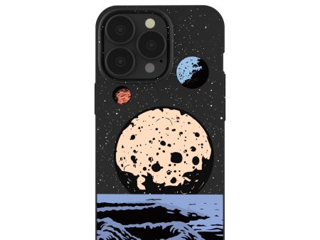 Black Retro Moon iPhone 13 Pro Case Hot on Sale