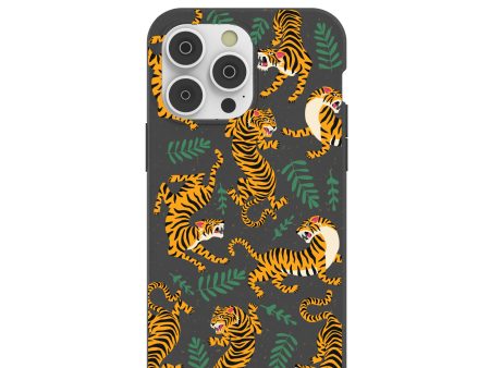 Black Playful Tigers iPhone 14 Pro Max Case Fashion