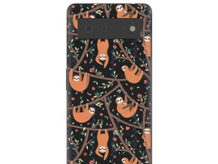 Black Jungle Sloths Google Pixel 6 Case Online now