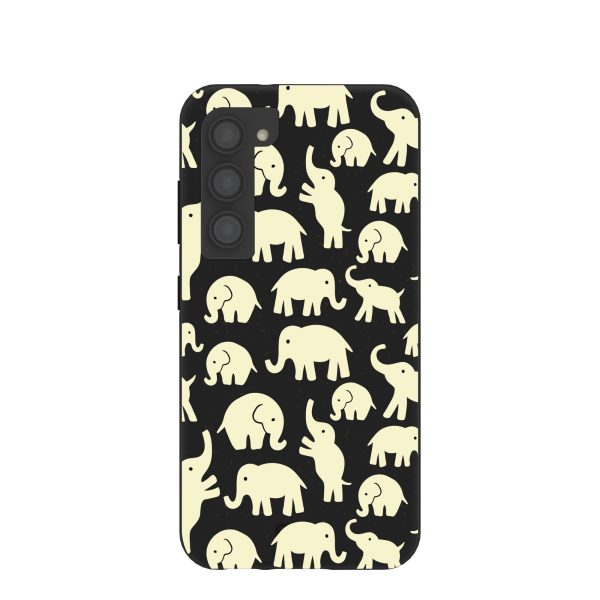 Black Little Elephants Samsung Galaxy S23 Case on Sale