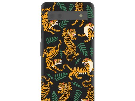 Black Playful Tigers Google Pixel 6a Case Cheap