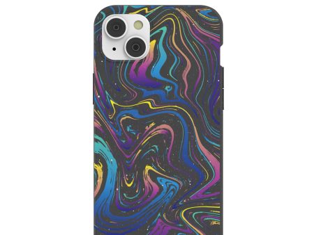 Black Galaxy Swirls iPhone 14 Plus Case Fashion