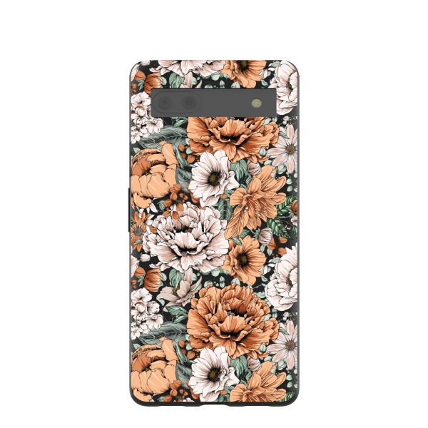 Black Peachy Peonies Google Pixel 6a Case Online Hot Sale