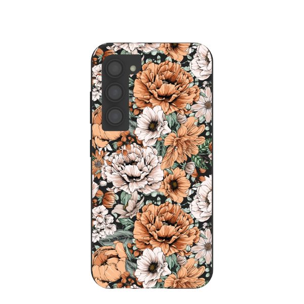 Black Peachy Peonies Samsung Galaxy S23 Case Discount