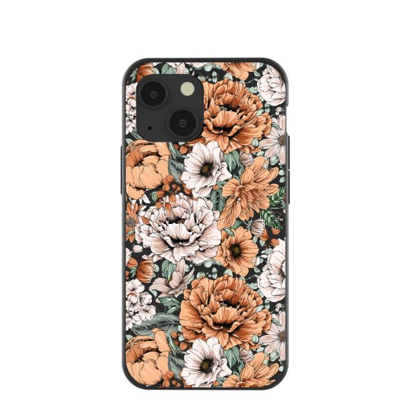 Black Peachy Peonies iPhone 13 Mini Case Online Sale