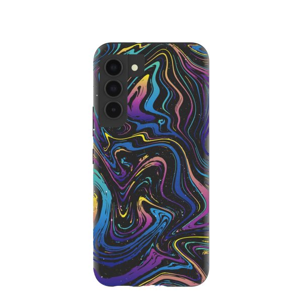 Black Galaxy Swirls Samsung Galaxy S22 Case Discount