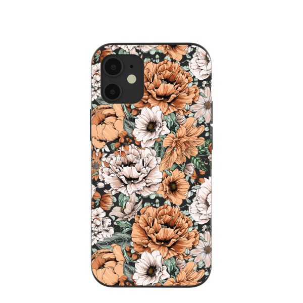 Black Peachy Peonies iPhone 12 Mini Case Online Hot Sale