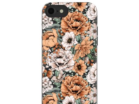 Black Peachy Peonies iPhone 6 6s 7 8 SE Case Fashion