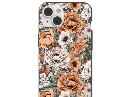 Black Peachy Peonies iPhone 14 Case Fashion